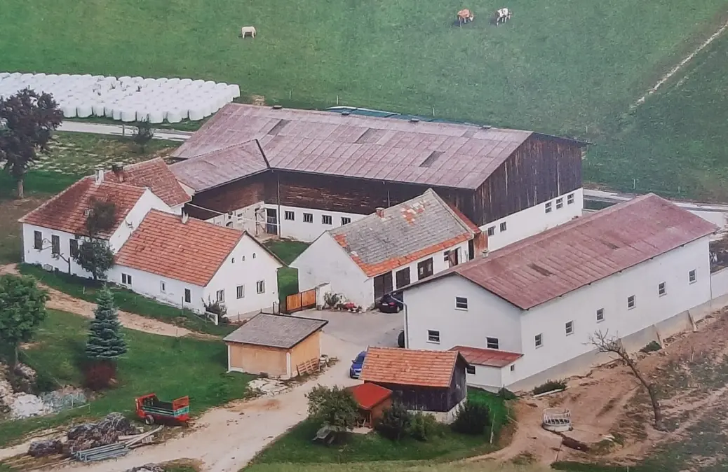 Aufnahme des Riegelbauerhofes aus der Luft