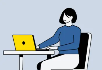 Illustration einer Frau am Laptop