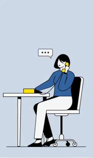 Illustration einer Frau die telefoniert