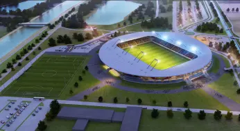 Luftansicht der NV Arena in St. Pölten 