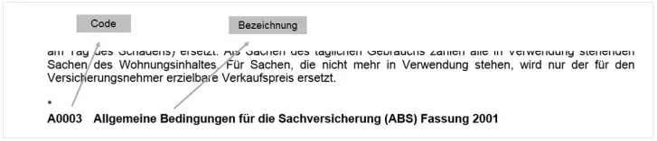 Muster von Versicherungsbedingungen